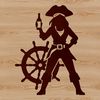 A free vector illustration of a pirate with intricate details suitable for commercial and personal projects.