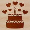 Birthday Treat Digital Illustration A colorful cake with love hearts designed as a digital clip art vector illustration.