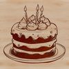 Colorful Celebration Dessert SVG A colorful birthday cake with candles and decorations, ideal for vector designs and commercial use.