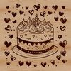 Heart-Shaped Treats Birthday Cake A colorful birthday cake designed with love hearts and sweet treats.