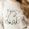 Adorable Rodent Face with Love Hearts Close-up illustration of a capybara's face with heart accents, designed as vector art.