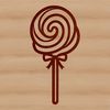 Fun Lollipop Design A colorful illustration of a lollipop with a stick.