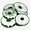 Stylish Donut Design Template A stylized illustration of a donut in various colors, suitable for commercial or personal use as a vector design template.