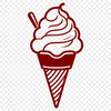 A stylized digital graphic of an ice cream dessert with creamy texture.