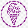 Beautiful Ice Cream Icon Design A colorful illustration of a classic ice cream cone with a scoop on top.