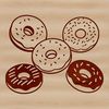 A single serving donut on a white background, designed as a vector graphic.