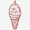 Simple Ice Cream Icon Vector design of a simple ice cream dessert with a rounded shape and smooth texture.