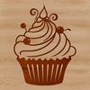 Free SVG Cupcake Graphic A vector illustration of a single serving dessert cake with frosting.