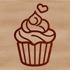Simple Cupcake Illustration A simple line-drawn cupcake with frosting and decorations, ideal for digital use in various applications.