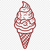 Sweet Treat Illustration SVG File A colorful illustration of a scoop of ice cream in a cone, designed as a scalable vector graphic.