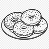 Classic Donut Design SVG A digital illustration of a classic donut dessert with rounded edges and soft texture.