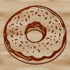 A detailed illustration of a circular donut with a hole in the center, suitable for vector graphic design.