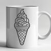 Free Vector Ice Cream Illustration A colorful illustration of a single serving of ice cream with multiple flavors.