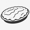 Flaky Pie Perfection A digital illustration of a classic fruit-filled pie with a flaky crust.