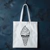 Colorful Ice Cream Treats A digital vector design featuring a stylized ice cream dessert in various flavors.