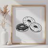 Beautiful Vector Pastry Design A donut graphic with intricate design details, suitable for vector art projects.
