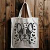 Whimsical Dog Illustration with Heart Details Simple vector design of a Boston Terrier's head with heart motifs.