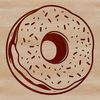 Colorful illustration of a circular donut dessert with sprinkles.