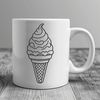 Creative Ice Cream Illustration A colorful illustration of an ice cream cone with a few scoops of creamy texture.