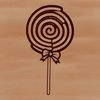 Happy Lollipop Clip Art A colorful illustration of a single lollipop with a stick, suitable for digital design projects.