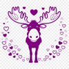 Whimsical Moose Illustration Moose animal illustration in vector format with love hearts, suitable for digital designs.