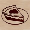 Free Digital Pie Design A digital illustration of a whole pie with a golden crust and filling.