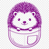 Beautiful Hedgehog SVG Clip Art A simple illustration of a hedgehog, suitable for various design projects.