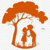 Intertwined Lovers under a Branch Illustration of intertwined lovers under a tree, symbolizing unity and love.