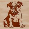 Cute Sitting Bulldog Illustration A stylized illustration of a sitting bulldog, suitable for various applications including clip art and vector design.