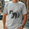 Free Skunk Clip Art Design An illustration of a wild skunk with distinctive black and white markings.
