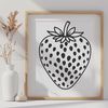 Strawberry Fruit Vector Graphics A detailed illustration of a strawberry fruit in vector format, suitable for various design applications.