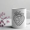 A Delicious Strawberry Graphic An editable outline of a single strawberry graphic for various design applications.