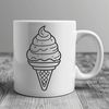 Fun and Bright Ice Cream Graphic A colorful illustration of a scoop of ice cream in a cone.