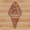 Beautiful Confectionery Graphic A colorful illustration of an ice cream cone with a scoop of creamy dessert.