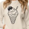 Delicious Ice Cream Graphic A digital vector graphic of a single serving of ice cream dessert.