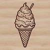 Waffle Wonder Illustration Download A colorful illustration of a scoop of ice cream on a waffle cone.