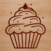 Vector Cupcake Illustration in SVG Format A cupcake design created as a vector art image in SVG format, suitable for cutting with a Cricut machine or laser cutter.