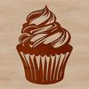 Delicious Cupcake Design Vector A stylized illustration of a cupcake, suitable for vector graphics design and printing.