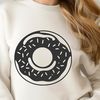 Colorful Donut Design SVG File A single large donut with frosting on top and sprinkles, illustrated in vector format.