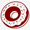 Delicious Donut SVG Icon A 2D illustration of a sweet donut with a glazed finish.