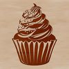 Digital Cupcake Graphic Design A stylized illustration of a cupcake, suitable for digital design projects.