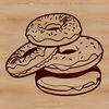 A colorful donut designed with digital precision in vector format.