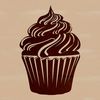 An SVG design featuring a single serving dessert cake with decorative edges.