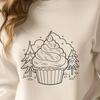 Fun Food Icon Design Vector illustration of a single serving cupcake with frosting and sprinkles.