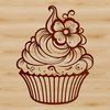 Delicate Cupcake Pattern A colorful cupcake design featuring floral patterns and delicate details.
