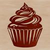 Beautiful Dessert Graphic Illustration A colorful cupcake design with a single layer and fondant details, created as a vector art file for digital use.