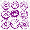 A colorful donut made from vector shapes, suitable for digital crafting and design projects.