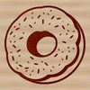 A detailed illustration of a round, sweet pastry with a hole in the center.
