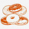 Colorful Pastry Icon Graphics A stylized illustration of a circular food item with frosting and sprinkles.