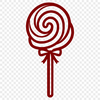 Colorful Candy Vector Design A simple vector design of a sweet treat featuring a long stick and a colorful candy center.